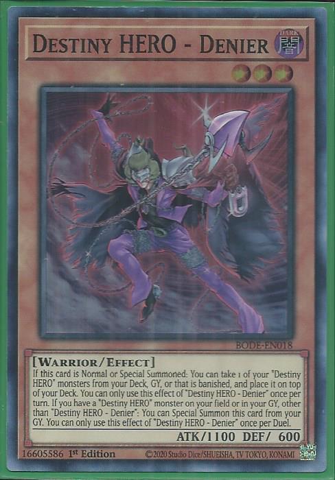 Yugioh - Destiny HERO – Denier *Super Rare* BODE-EN018 (NM/M)