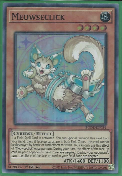 Yugioh - Meowseclick *Super Rare* BODE-EN034 (NM/M)