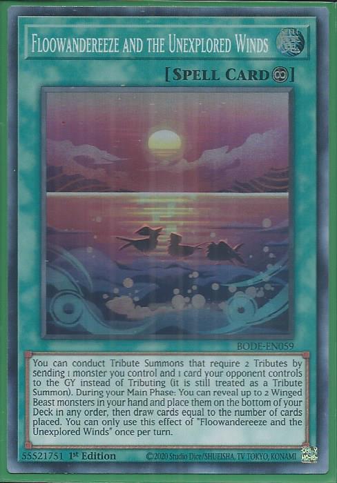 Yugioh - Floowandereeze and the Unexplored Winds *Super Rare* BODE-EN059 (NM)