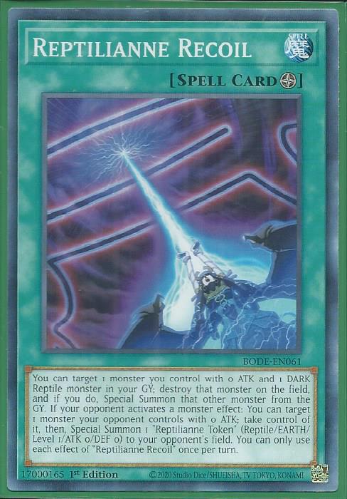 Yugioh - Reptilianne Recoil *Common* BODE-EN061 (NM/M)