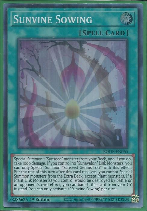 Yugioh - Sunvine Sowing *Super Rare* BODE-EN065 (NM/M)