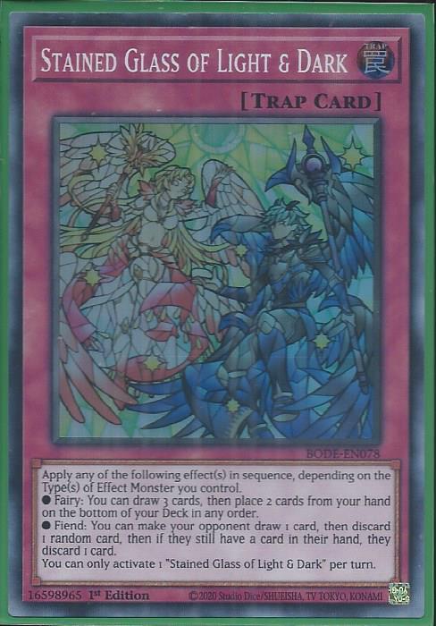 Yugioh - Stained Glass of Light & Dark *Super Rare* BODE-EN078 (NM/M)