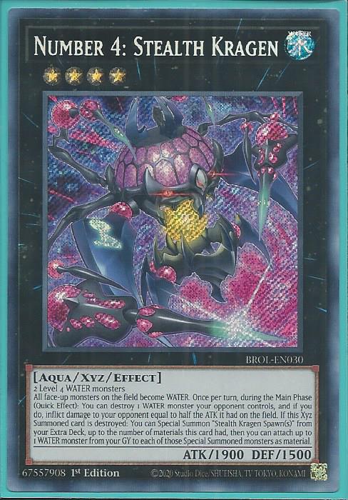 Yugioh - Number 4: Stealth Kragen *Secret Rare* BROL-EN030 (NM/M)