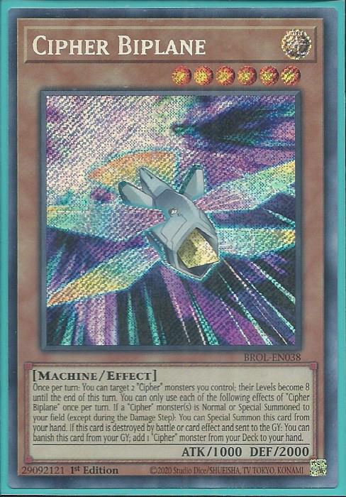 Yugioh - Cipher Biplane *Secret Rare* BROL-EN038 (NM/M)