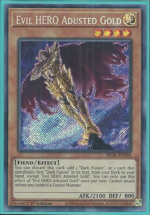 Yugioh - Evil HERO Adusted Gold *Secret Rare* BROL-EN068 (NM)