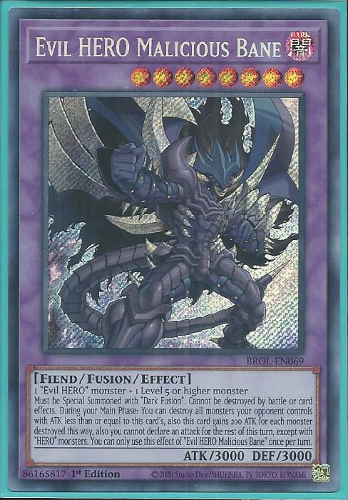 Yugioh - Evil HERO Malicious Bane *Secret Rare* BROL-EN069 (NM/M)