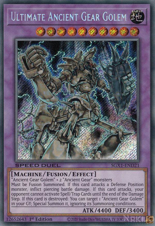 Yugioh - Ultimate Ancient Gear Golem *Secret Rare* SGX1-END21 (NM)