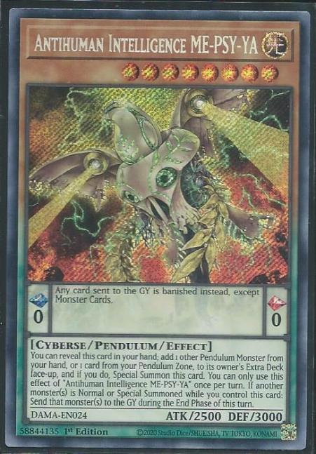 Yugioh - Antihuman Intelligence ME-PSY-YA *Secret Rare* DAMA-EN024 (NM/M)