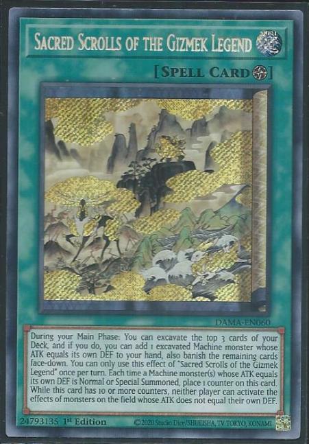 Yugioh - Sacred Scrolls of the Gizmek Legend *Secret Rare* DAMA-EN060 (NM/M)