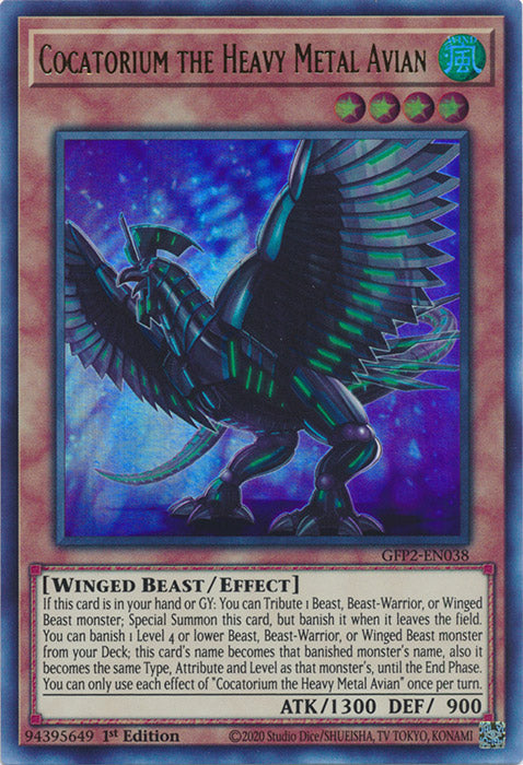 Yugioh - Cocatorium the Heavy Metal Avian *Ultra Rare* GFP2-EN038 (NM)
