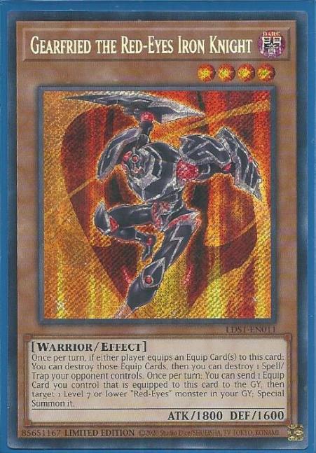 Yugioh - Gearfried the Red-Eyes Iron Knight *Secret Rare* LDS1-EN011 (NM)