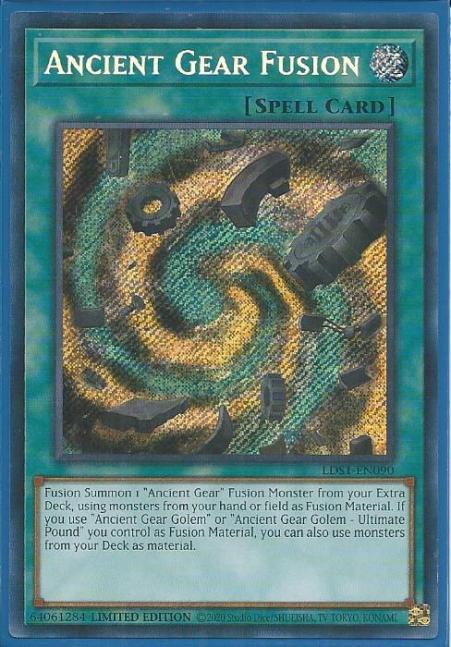 Yugioh - Ancient Gear Fusion *Secret Rare* LDS1-EN090 (NM)