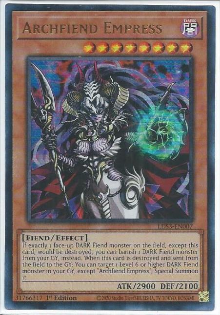 Yugioh - Archfiend Empress *Ultra Rare* LDS3-EN007 (NM/M)