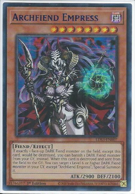 Yugioh - Archfiend Empress *Blue Ultra Rare* LDS3-EN007 (NM)