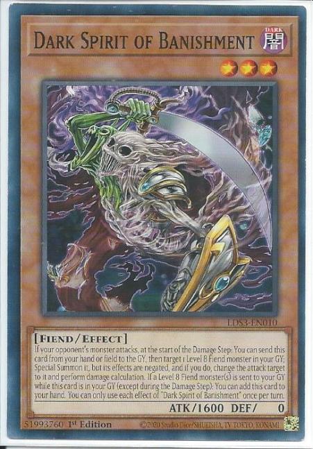 Yugioh - Dark Spirit of Banishment *Common* LDS3-EN010 (NM/M)
