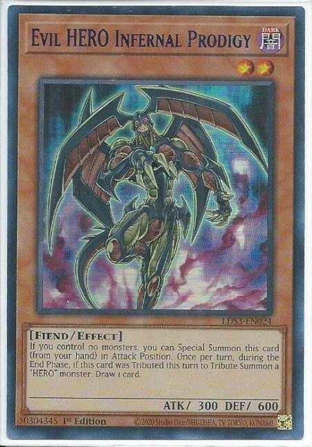 Yugioh - Evil HERO Infernal Prodigy *Blue Ultra Rare* LDS3-EN024 (NM)
