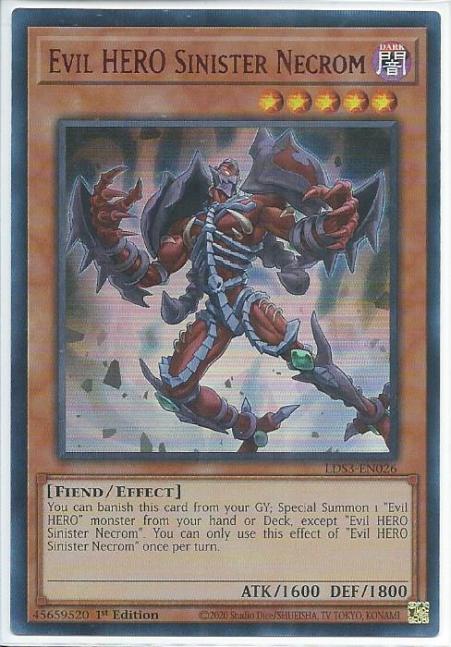 Yugioh - Evil HERO Sinister Necrom *Red Ultra Rare* LDS3-EN026 (NM)