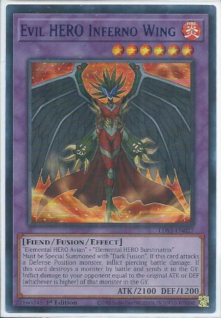 Yugioh - Evil HERO Inferno Wing *Blue Ultra Rare* LDS3-EN027 (NM/M)