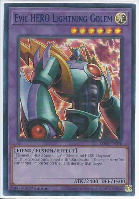 Yugioh - Evil HERO Lightning Golem *Blue Ultra Rare* LDS3-EN028 (NM/M)