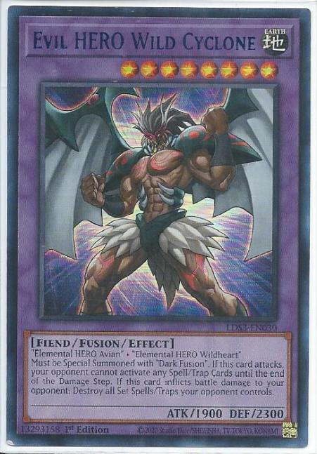 Yugioh - Evil HERO Wild Cyclone *Blue Ultra Rare* LDS3-EN030 (NM/M)