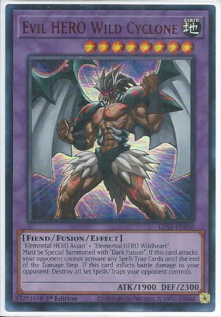 Yugioh - Evil HERO Wild Cyclone *Red Ultra Rare* LDS3-EN030 (NM/M)