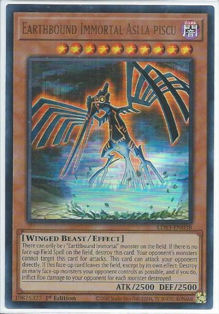 Yugioh - Earthbound Immortal Aslla Piscu *Ultra Rare* LDS3-EN038 (NM/M)