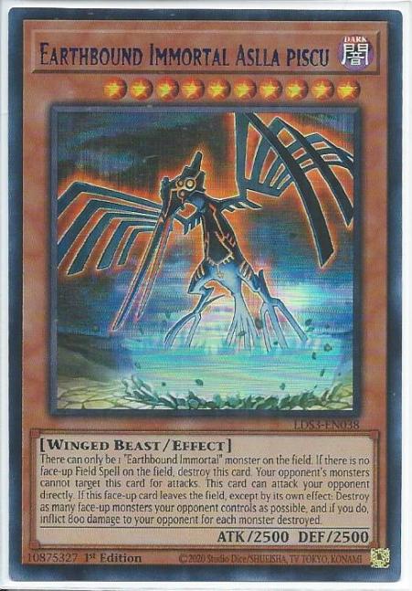 Yugioh - Earthbound Immortal Aslla Piscu *Blue Ultra Rare* LDS3-EN038 (NM/M)