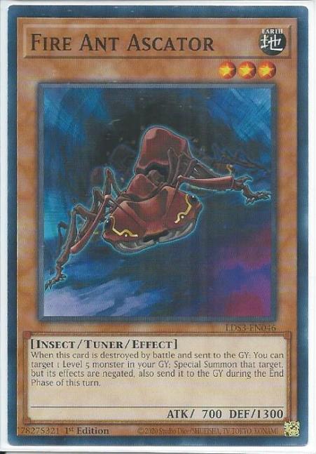 Yugioh - Fire Ant Ascator *Common* LDS3-EN046 (NM/M)