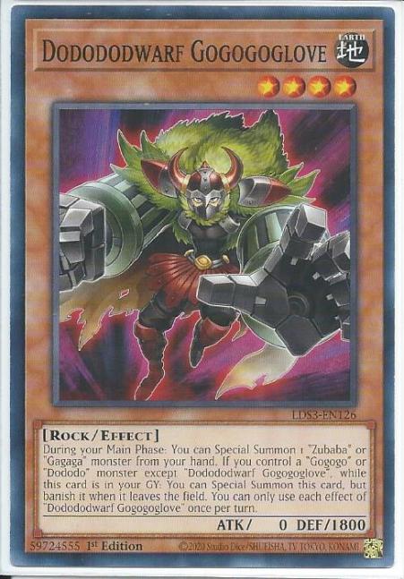 Yugioh - Dodododwarf Gogogoglove *Common* LDS3-EN126 (NM/M)