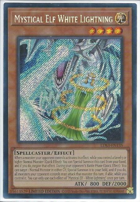 Yugioh - Mystical Elf - White Lightning *Secret Rare* LDS3-EN135 (NM)