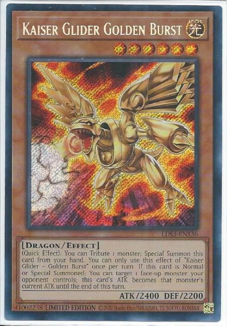 Yugioh - Kaiser Glider - Golden Burst *Secret Rare* LDS3-EN136 (NM/M)
