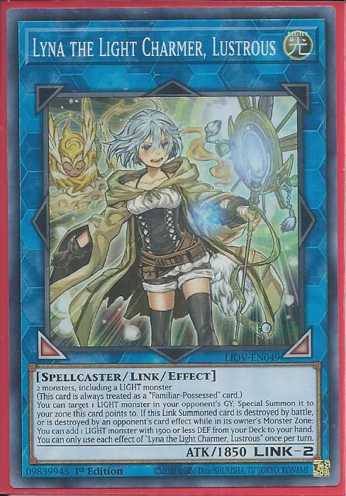 Yugioh - Lyna the Light Charmer, Lustrous *Super Rare* LIOV-EN049 (NM)