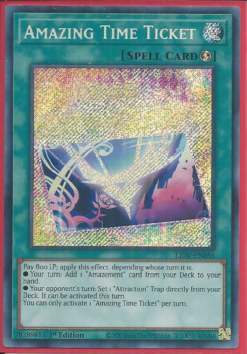 Yugioh - Amazing Time Ticket *Secret Rare* LIOV-EN056 (NM/M)