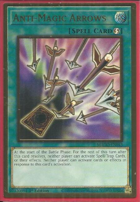 Yugioh - Anti-Magic Arrows *Premium Gold Rare* MAGO-EN043 (NM/M)