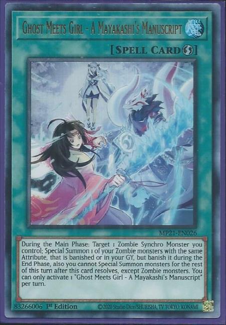 Yugioh - Ghost Meet Girl - A Mayakashi's Manuscript *UR* MP21-EN026 (NM/M)