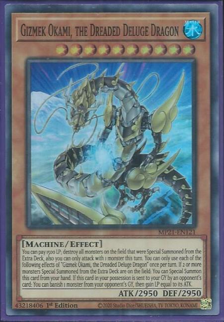 Yugioh - Gizmek Okami, The Dreaded Deluge Dragon *Super Rare* MP21-EN121 (NM/M)