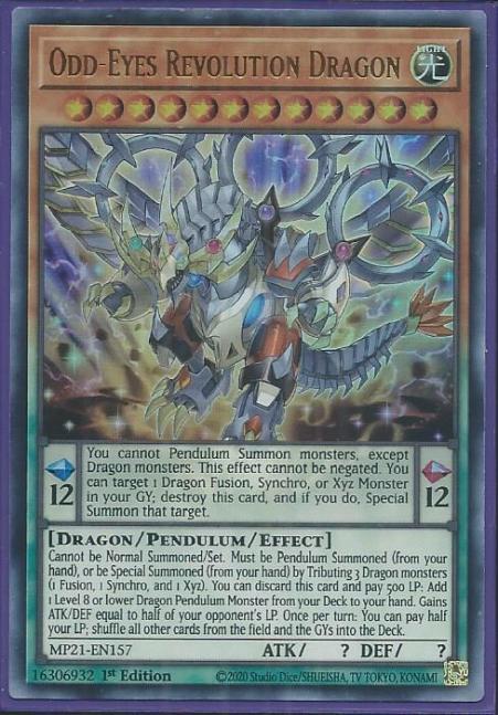 Yugioh - Odd-Eyes Revolution Dragon *Ultra Rare* MP21-EN157 (NM/M)
