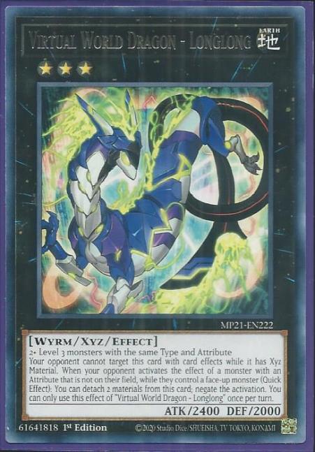 Yugioh - Virtual World Dragon - Longlong *Rare* MP21-EN222 (NM/M)