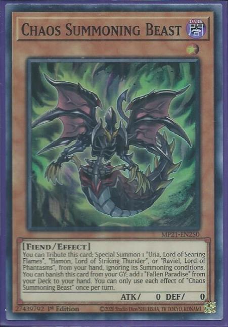 Yugioh - Chaos Summoning Beast *Super Rare* MP21-EN250 (NM)