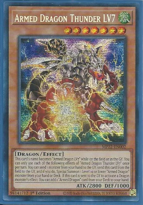 Yugioh - Armed Dragon Thunder LV7 *Prismatic Secret Rare* MP22-EN002 (NM/M)