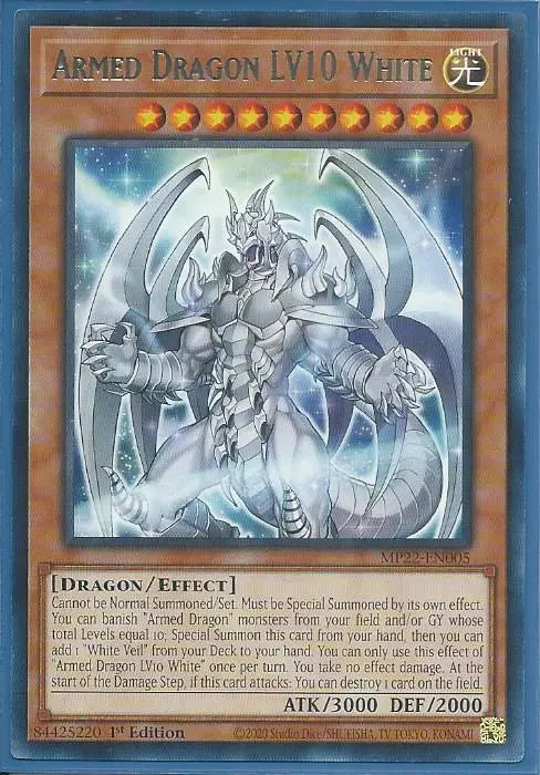 Yugioh - Armed Dragon LV10 White *Rare* MP22-EN005 (NM)