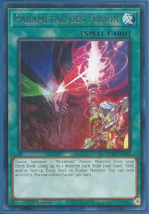 Yugioh - Parametalfoes Fusion *Rare* MP22-EN035 (NM/M)