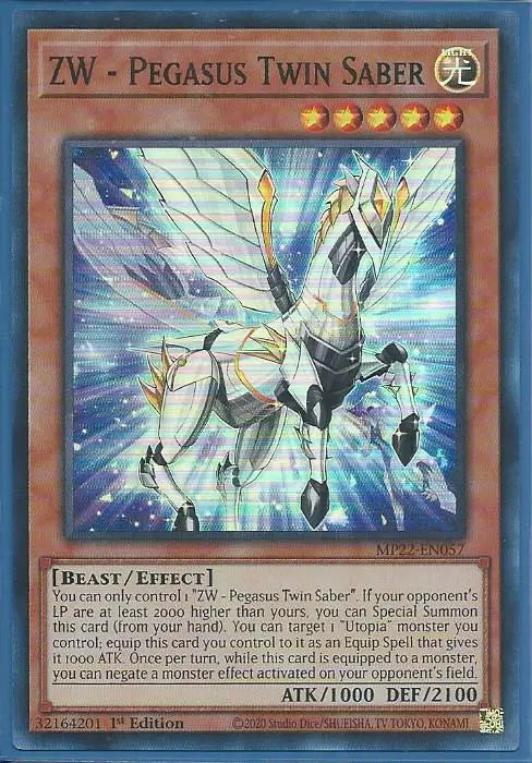 Yugioh - ZW – Pegasus Twin Saber *Super Rare* MP22-EN057 (NM)