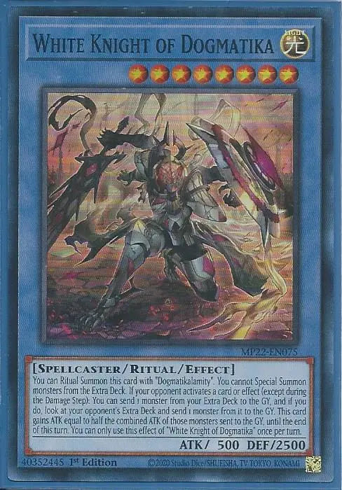 Yugioh - White Knight of Dogmatika *Super Rare* MP22-EN075 (NM)