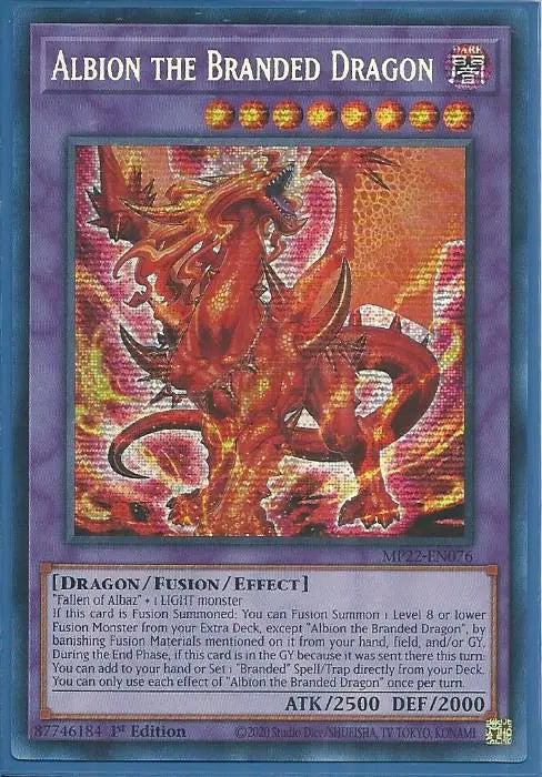 Yugioh - Albion the Brandon Dragon *Prismatic Secret Rare* MP22-EN076 (NM)