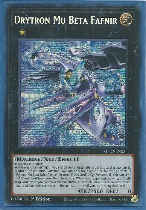 Yugioh - Drytron Mu Beta Fafnir *Prismatic Secret Rare* MP22-EN084 (NM)
