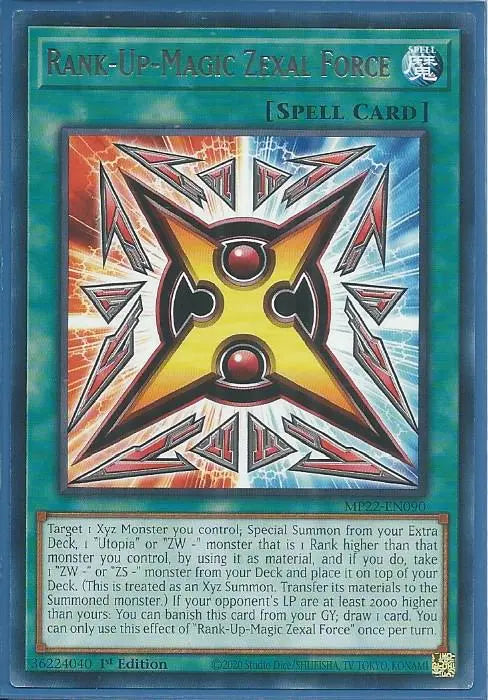 Yugioh - Rank-Up-Magic Zexal Force *Rare* MP22-EN090 (NM/M)
