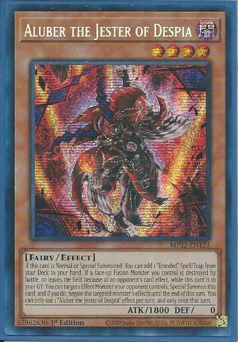 Yugioh - Aluber the Jester of Despia *Prismatic Secret Rare* MP22-EN123 (NM/M)