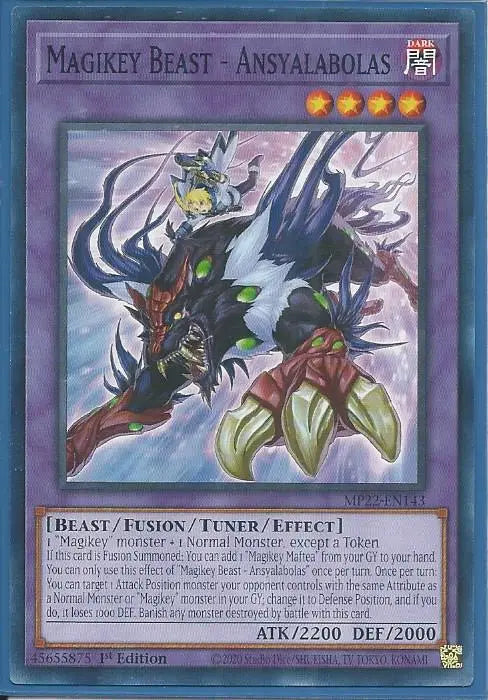 Yugioh - Magikey Beast – Ansyalabolas *Common* MP22-EN143 (NM/M)