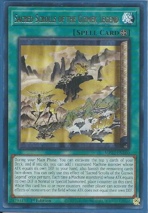 Yugioh - Sacred Scrolls of the Gizmek Legend *Rare* MP22-EN160 (NM/M)